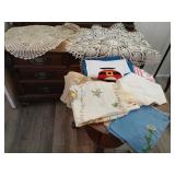 Linens doilies and more.