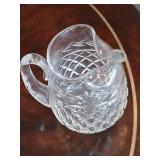 WaterforD crystal water pitcher, 6 inches tall.