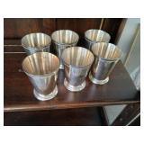 6 Silver plated, goblet cups.