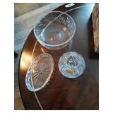 3 pieces of crystal royal brierly Bohemia.