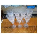 9 pieces crystal stems 9.25 tall Yugoslavia.