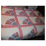 Antique quilt and 2 shams some bad spots.