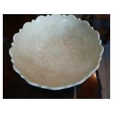 Rare Northwood holly bowl 10 inches yellow.