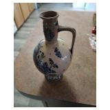 Antique pottery Holland Delft, pitcher, 8' tall.