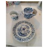 3pc blue onion mustache cup crossed swords