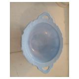 Blue delphite cherry blossom depression glass