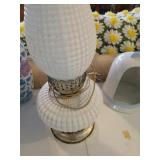Milk glass lamp.