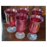 Five ruby stems 6.5 inches tall