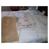 Vintage linens and tablecloths.