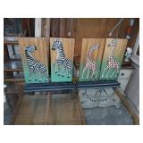 2 piece animal dï¿½cor wood plaques 14 x 14 zebra