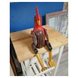 Wooden jointed rooster, 21 inches.