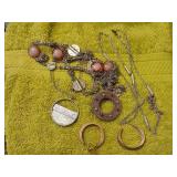 Necklace earring, brooches.