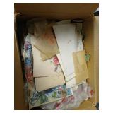 Box of stamps and postcards