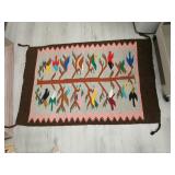 Native American small handmade rug 28 x 43, with