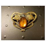 Antique brooch pin, 2 inches by 1 3/8 inch.