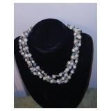 Real Stone necklace 14k gold clasp, 17' inches.