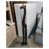 60 inch, tall, wooden giraffe.