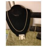Sterling necklace bracelet earrings 24' necklace,