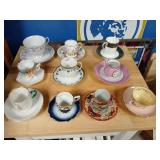 10 cups and saucers.