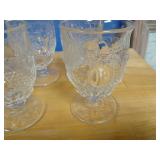 Set of 8 glasses with fruit 4.75 inches tall.