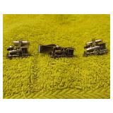 Train engine cuff link and Tie clasp set.