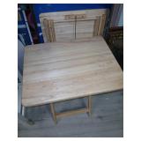 2 folding TV trays wood