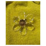 Crystal wire tie pin Brooch 3.5' wide