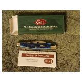 NOS Case seahorse blue 3 blade pocket knife mint