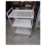 Very nice metal rolling cart 20 x 12 x 33 tall.