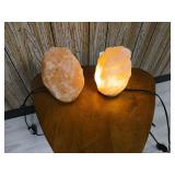 Pair of salt lamps, one needs a bulb.