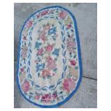 Vintage handmade hook, rug 6 foot by 4 foot.