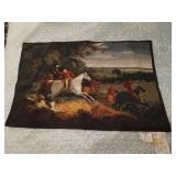 2 foot by 3 foot Bombay, handmade rug fox hunt