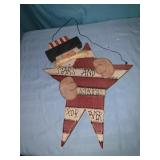 Stars and stripes patriotic wall hanging.
