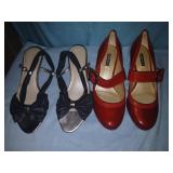 2 pair of women's shoes sz 6.5 and 7.
