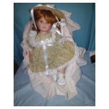 Susan wakeen doll with basket hand painted.