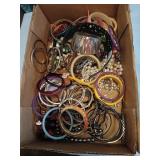 Box of costume , jewelry , bracelets of all kinds