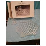 Crystal dresser set inbox, no picture frame.
