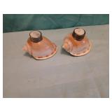 Shell salt & pepper shakers w/ silver mother of