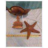 Brass starfish and fish compote