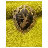 Sterling Siam brooch pin 8 g, 2 inches very nice