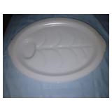 Fireking white milk glass meat platter 14.5 long