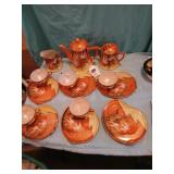 Japan luster ware tea set 15 pieces snack trays.