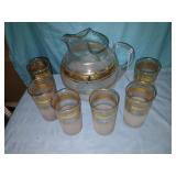 Mid-century juice set pitcher and glasses