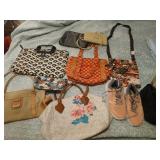 Box of purses & camel shoes vera bradley more