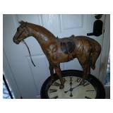 Leather horse, 20 inches long 17 inches tall.