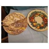 2 plates, 1988 Lenox, Christmas and grindly