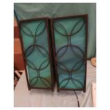 Pair of unique blue lamps, 16 inches tall,6.5