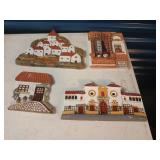 4 Terracotta tiles Aracena Spain hand painted