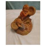 Clark gnome with telephone 7.25 tall