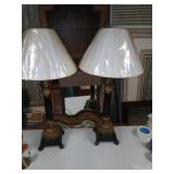 Pair of decorator lamps, 32 inch tall.